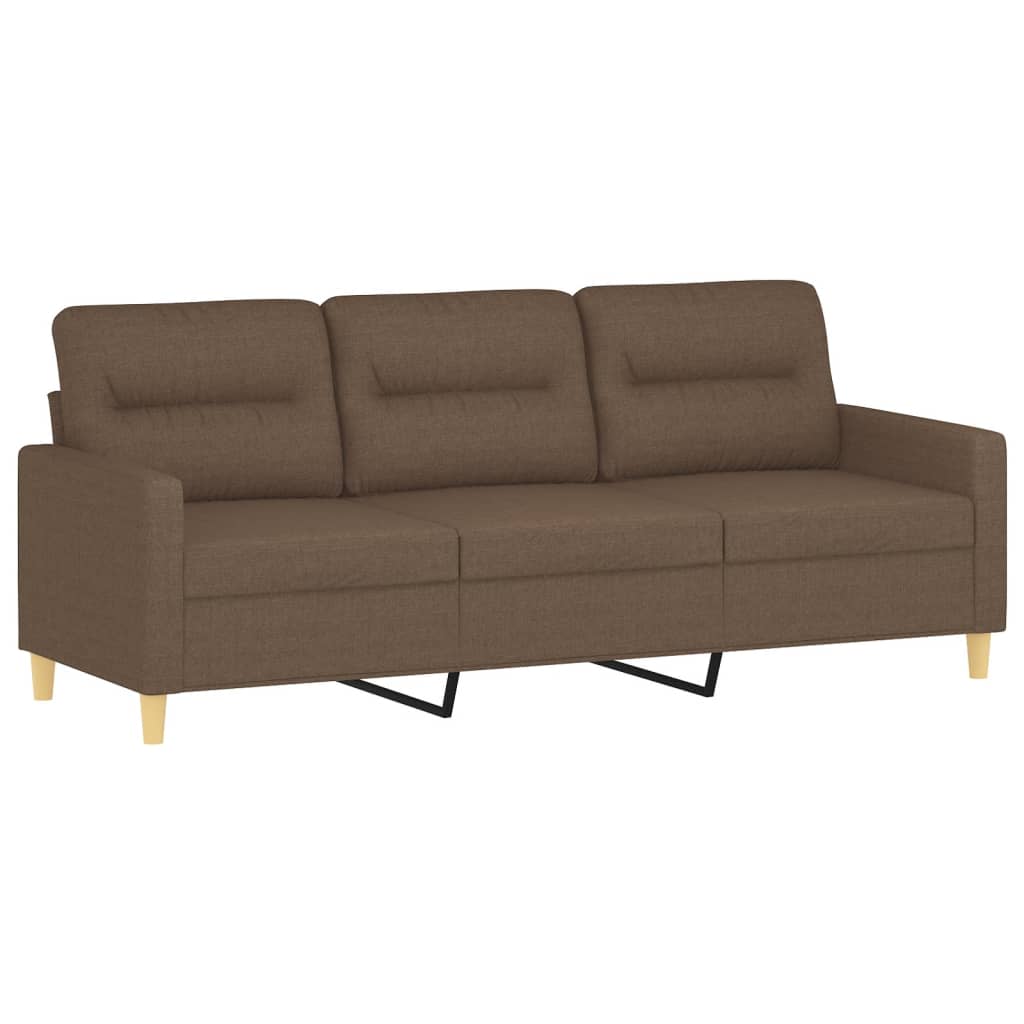Ensemble de canapés 2 pcs avec coussins Marron Tissu - XIOS