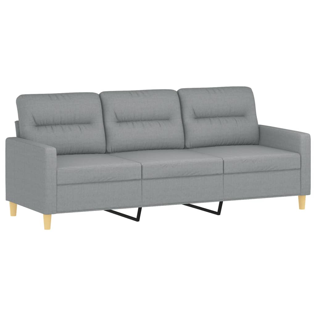Ensemble de canapés 3 pcs avec coussins Gris clair Tissu - XIOS