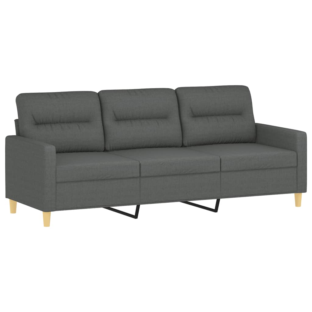 Ensemble de canapés 3 pcs avec coussins Gris foncé Tissu - XIOS