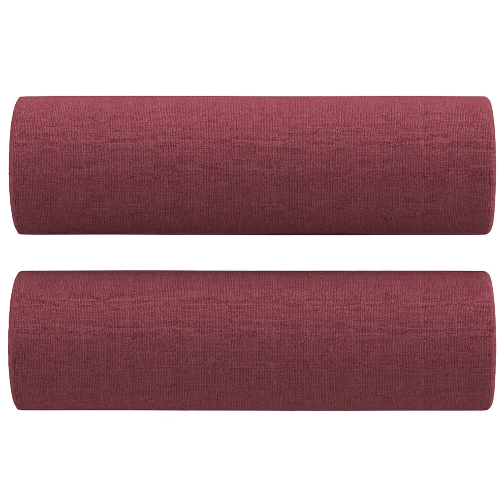 Ensemble de canapés 2 pcs avec coussins rouge bordeaux tissu - XIOS