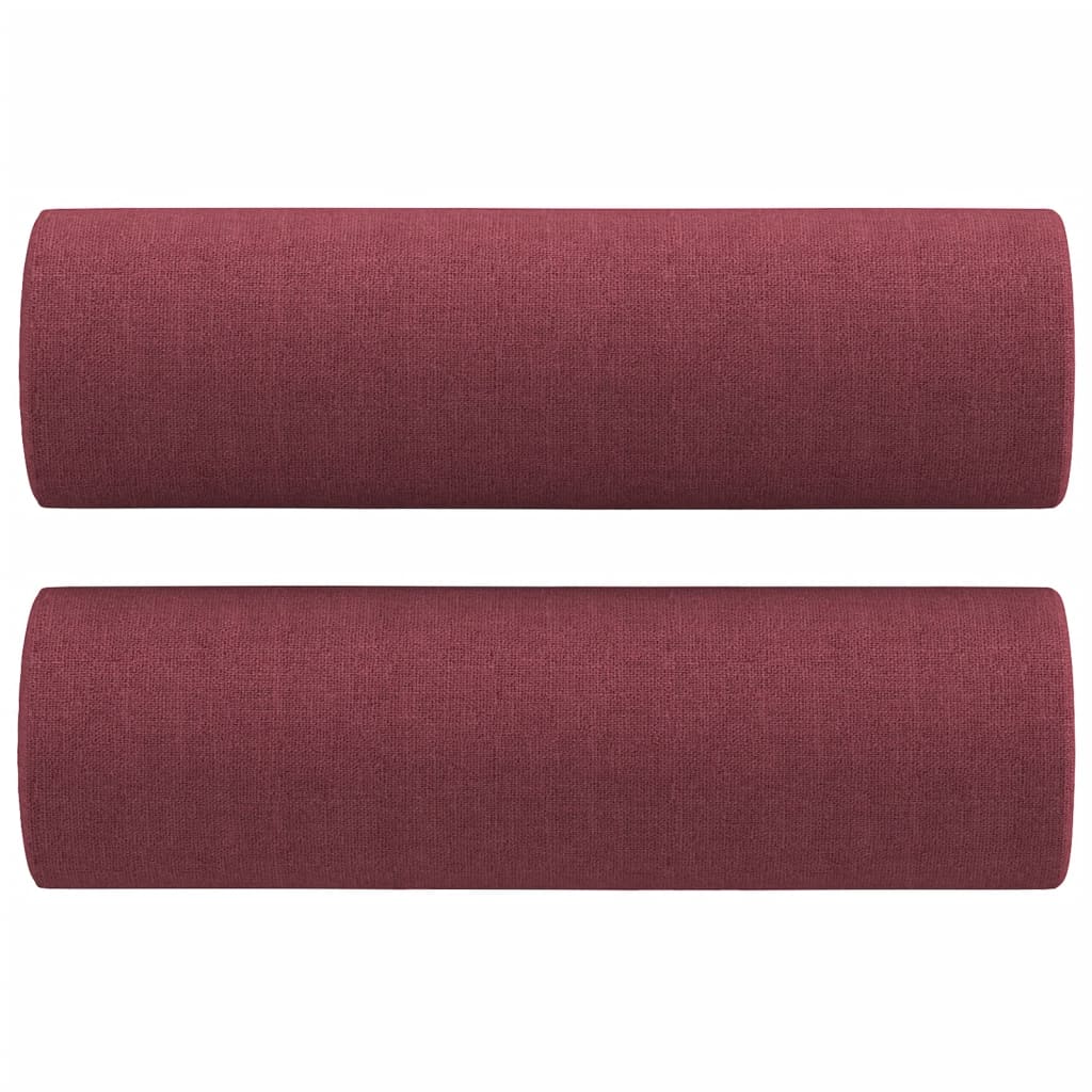 Ensemble de canapés 3 pcs avec coussins rouge bordeaux tissu - XIOS