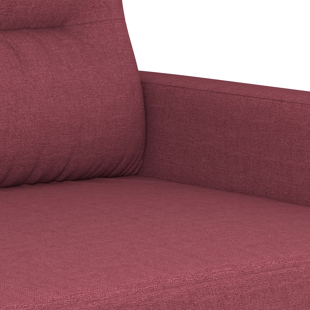 Ensemble de canapés 3 pcs avec coussins rouge bordeaux tissu - XIOS