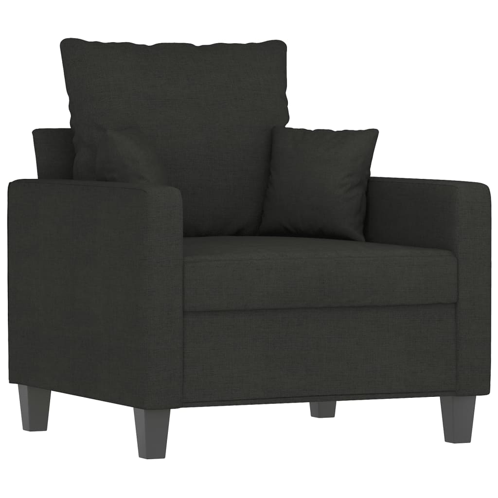 Ensemble de canapés 3 pcs avec coussins noir tissu - XIOS