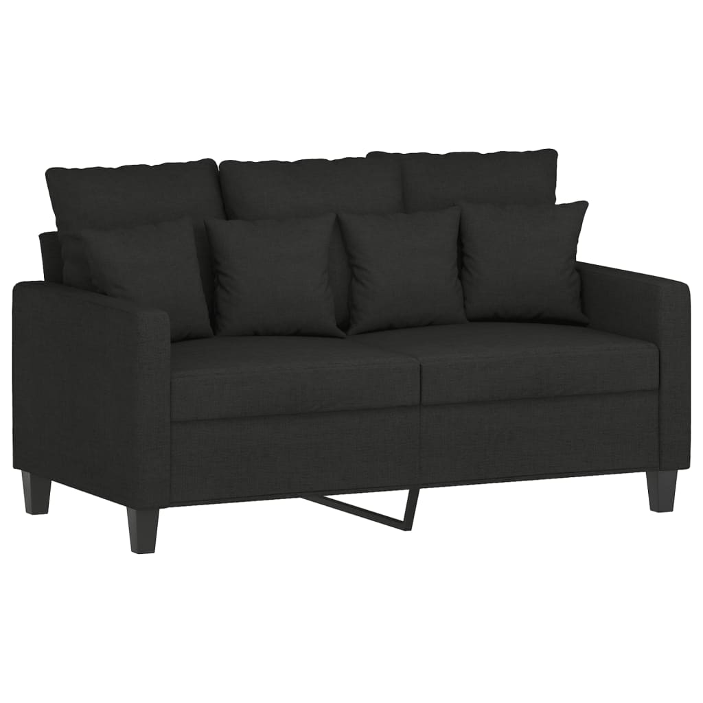 Ensemble de canapés 3 pcs avec coussins noir tissu - XIOS