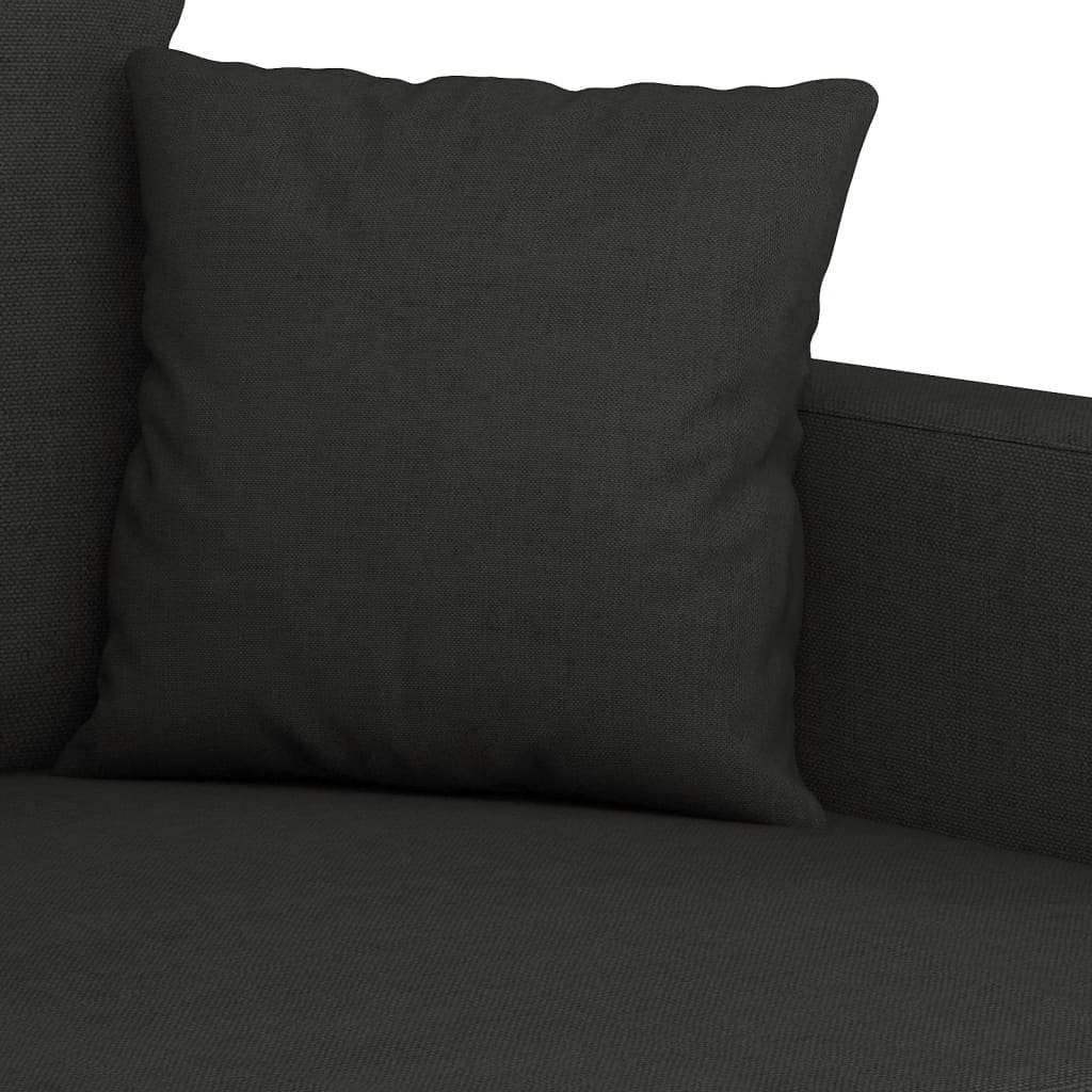 Ensemble de canapés 3 pcs avec coussins noir tissu - XIOS