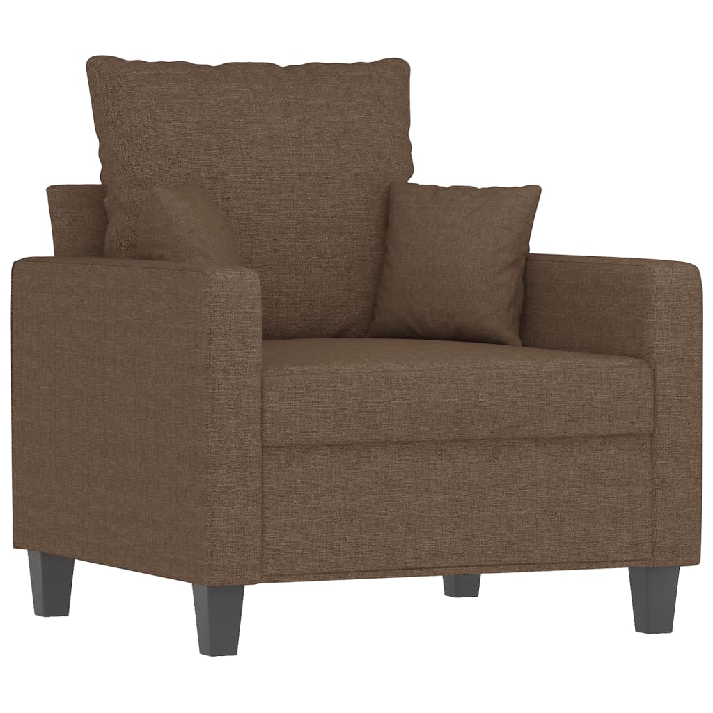 Ensemble de canapés 4 pcs avec coussins marron tissu