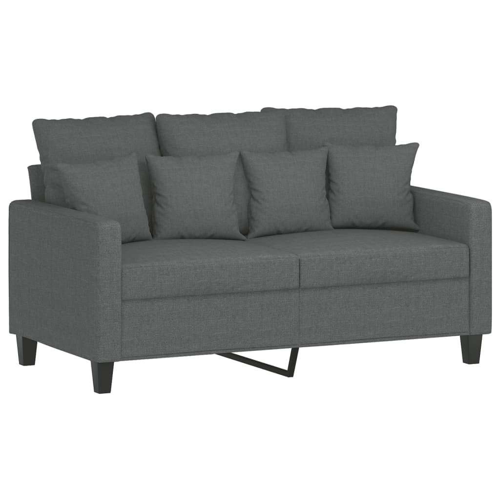 Ensemble de canapés 2 pcs avec coussins Gris foncé Tissu - XIOS