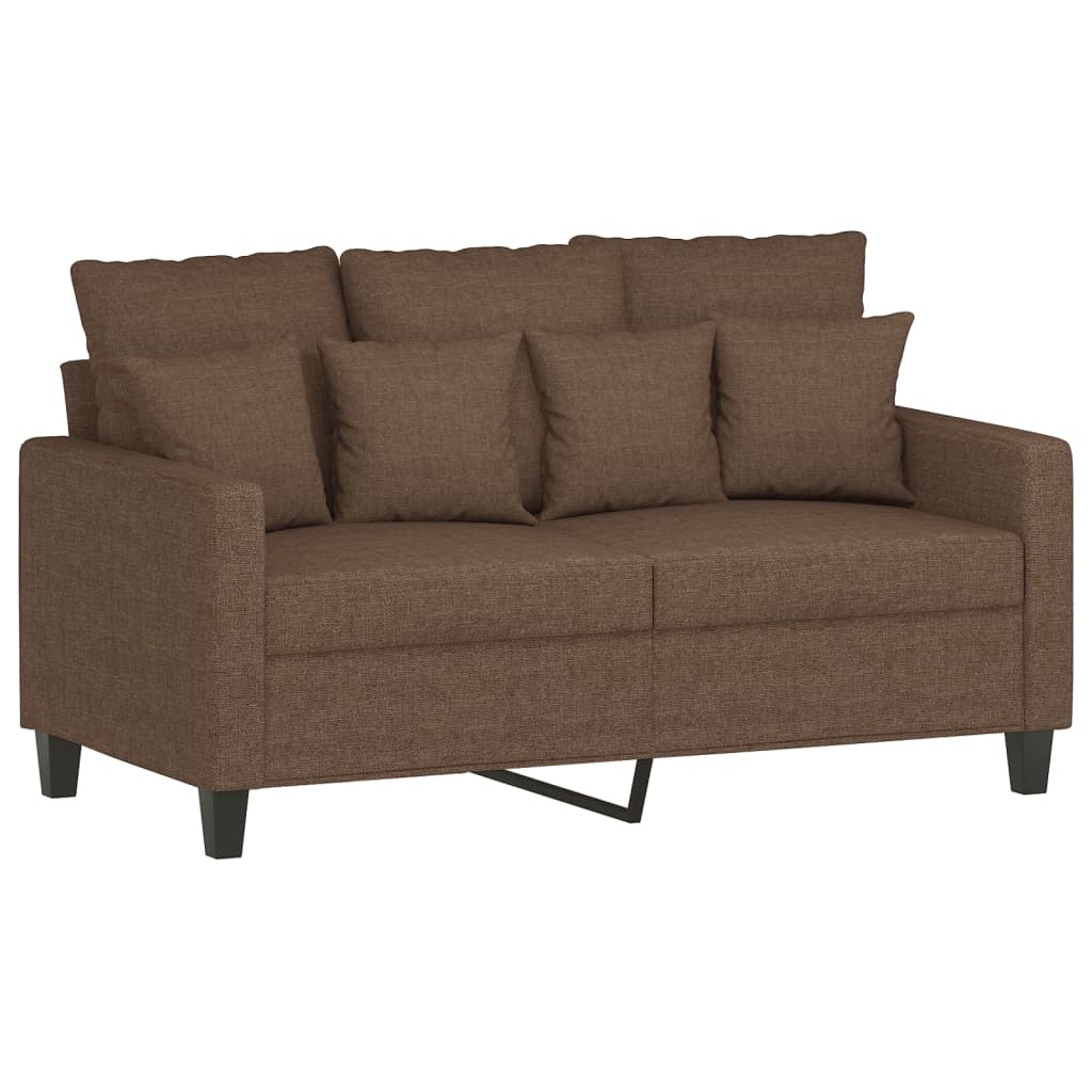Ensemble de canapés 2 pcs avec coussins Marron Tissu - XIOS
