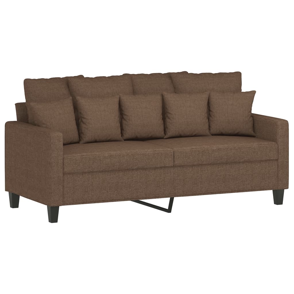 Ensemble de canapés 2 pcs avec coussins Marron Tissu - XIOS