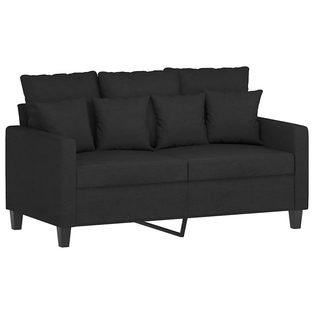 Ensemble de canapés 2 pcs avec coussins Noir Tissu - XIOS