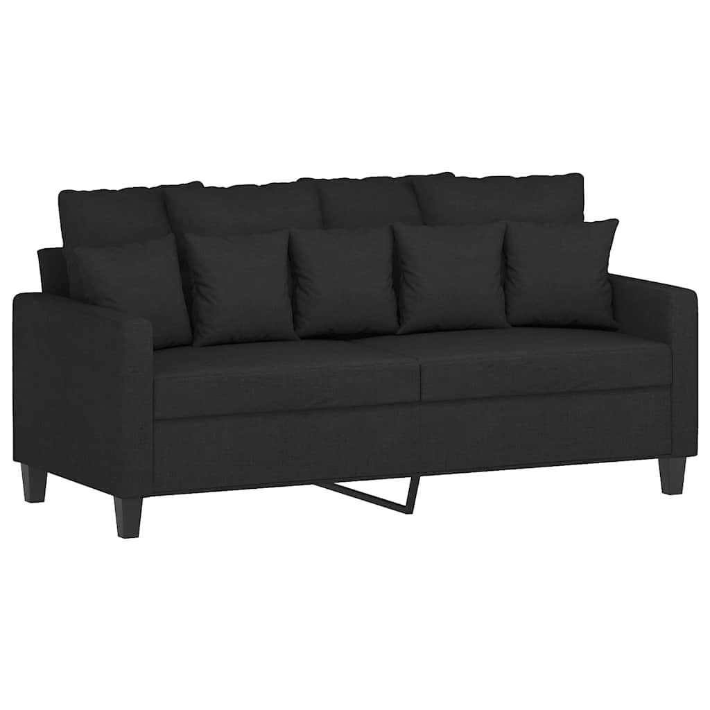 Ensemble de canapés 2 pcs avec coussins Noir Tissu - XIOS