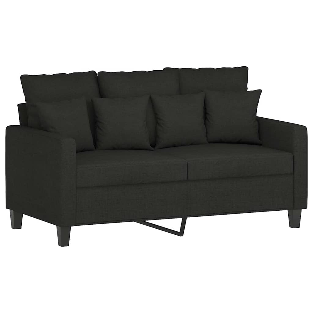 Ensemble de canapés 3 pcs avec coussins Noir Tissu - XIOS