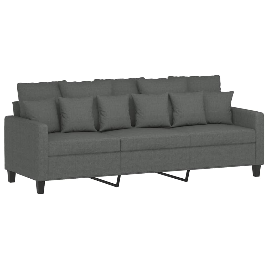 Ensemble de canapés 2 pcs avec coussins Gris foncé Tissu - XIOS