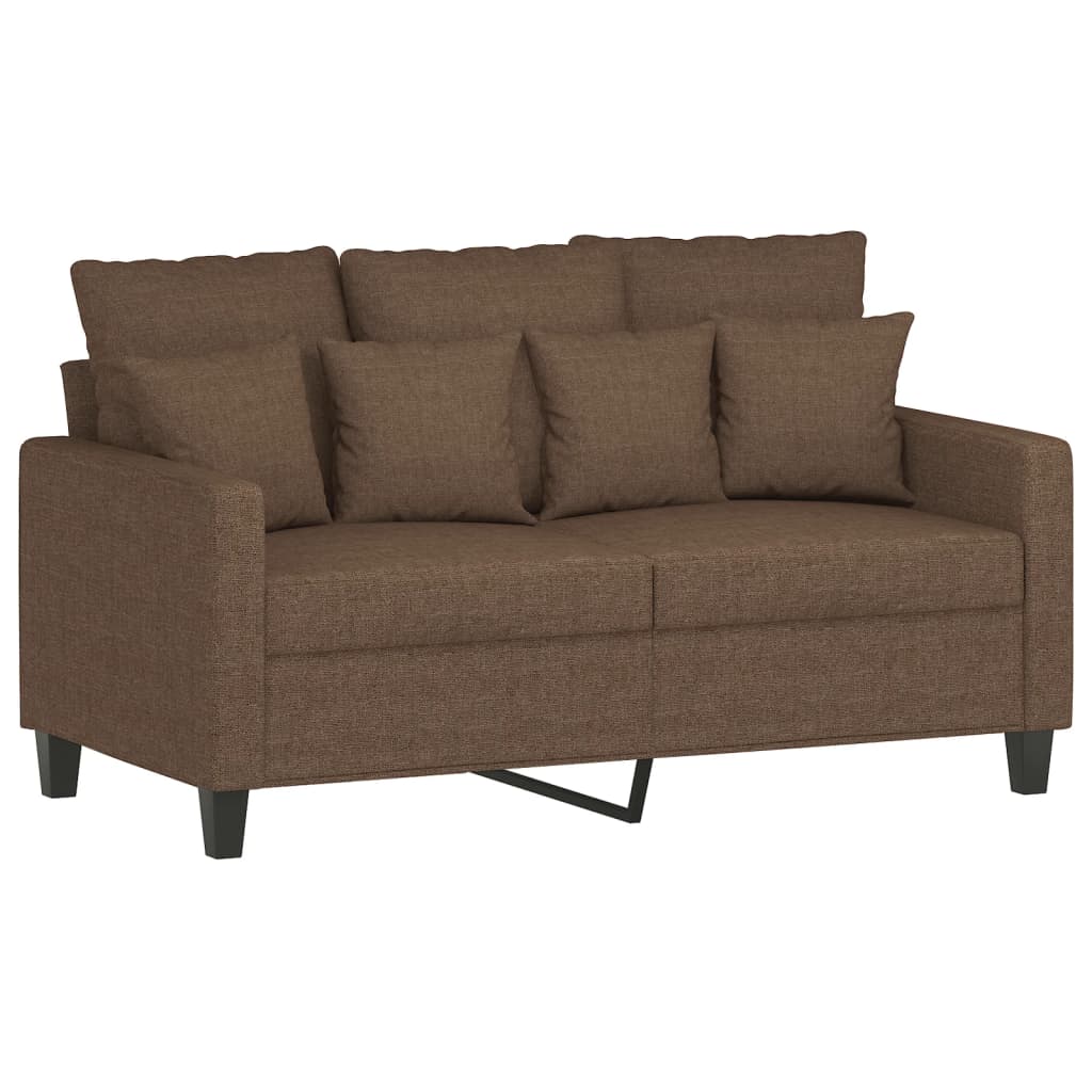 Ensemble de canapés 2 pcs avec coussins Marron Tissu - XIOS