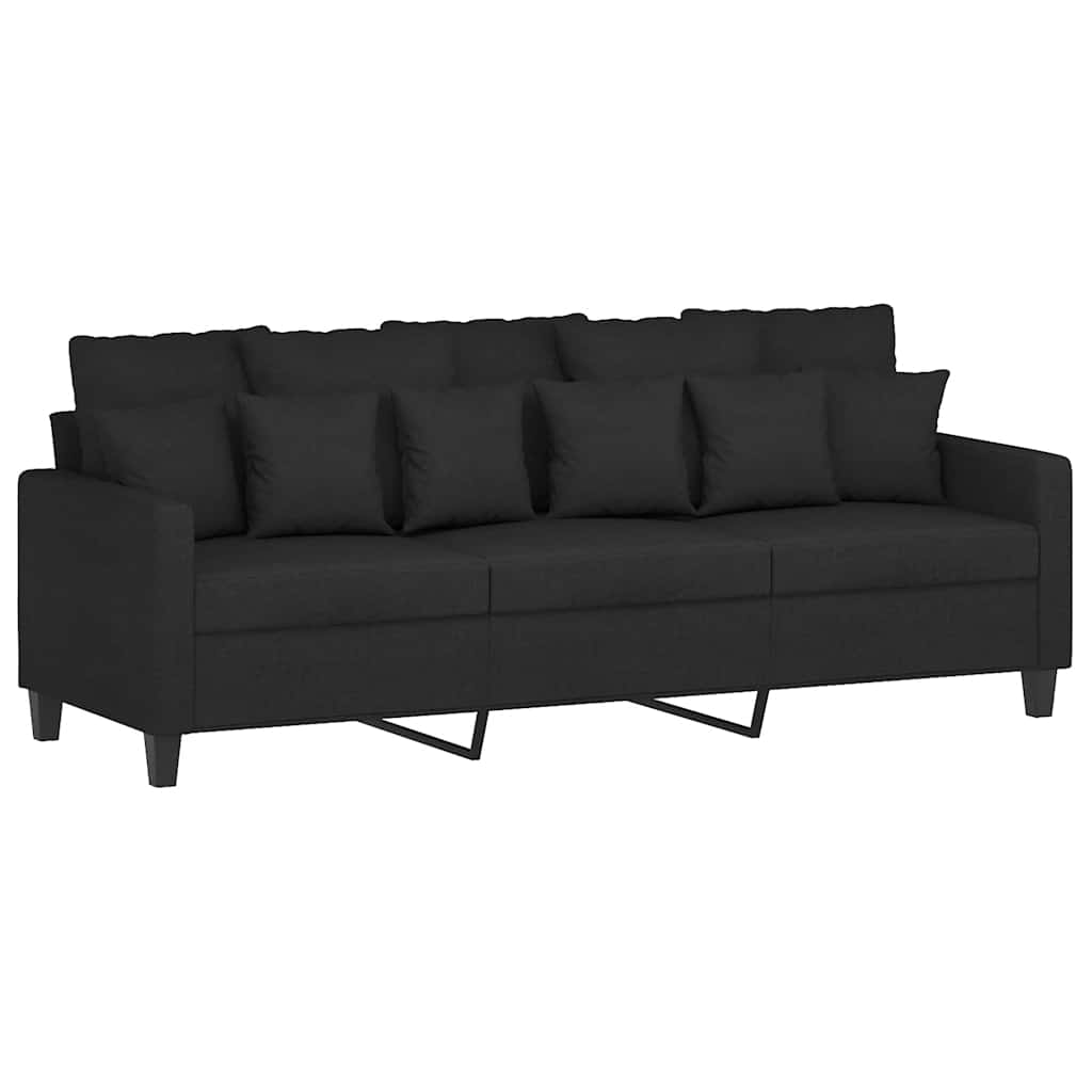 Ensemble de canapés 2 pcs avec coussins Noir Tissu - XIOS