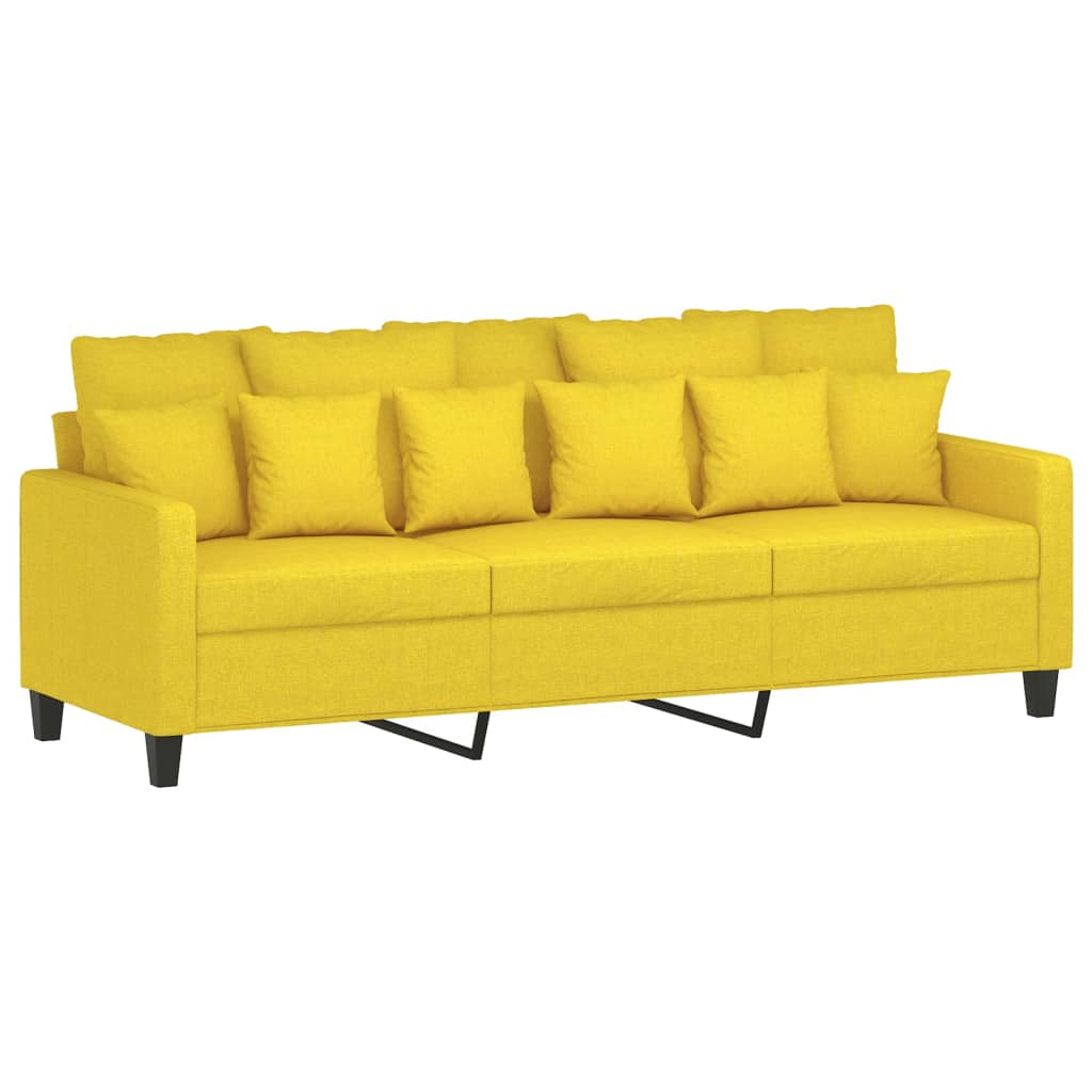 Ensemble de canapés 3 pcs avec coussins Jaune clair Tissu - XIOS