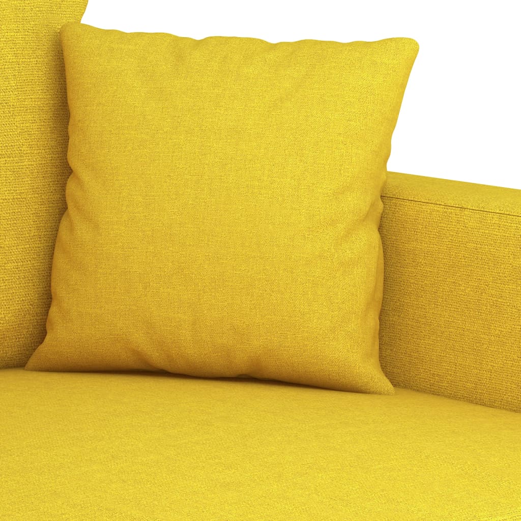 Ensemble de canapés 3 pcs avec coussins Jaune clair Tissu - XIOS