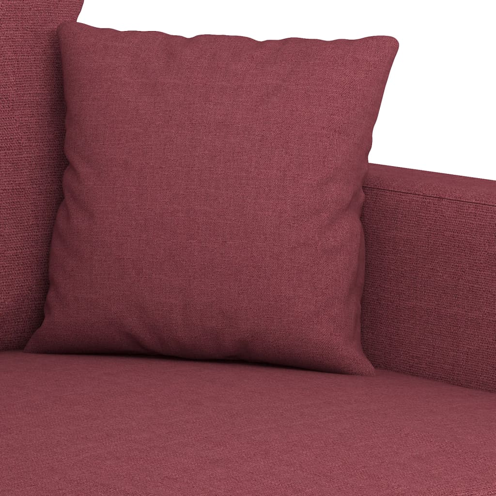 Ensemble de canapés 3 pcs avec coussins Rouge bordeaux Tissu - XIOS