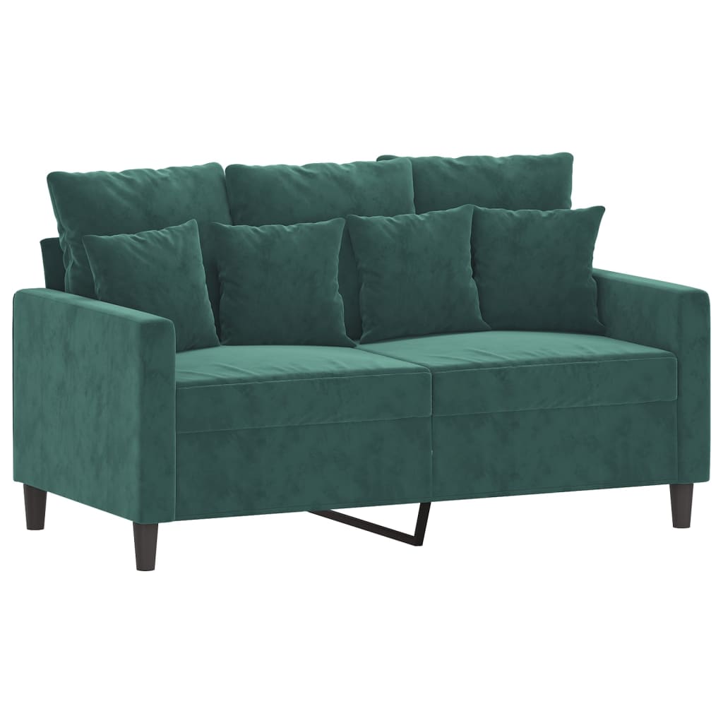 Ensemble de canapés 3 pcs avec coussins Vert foncé Velours