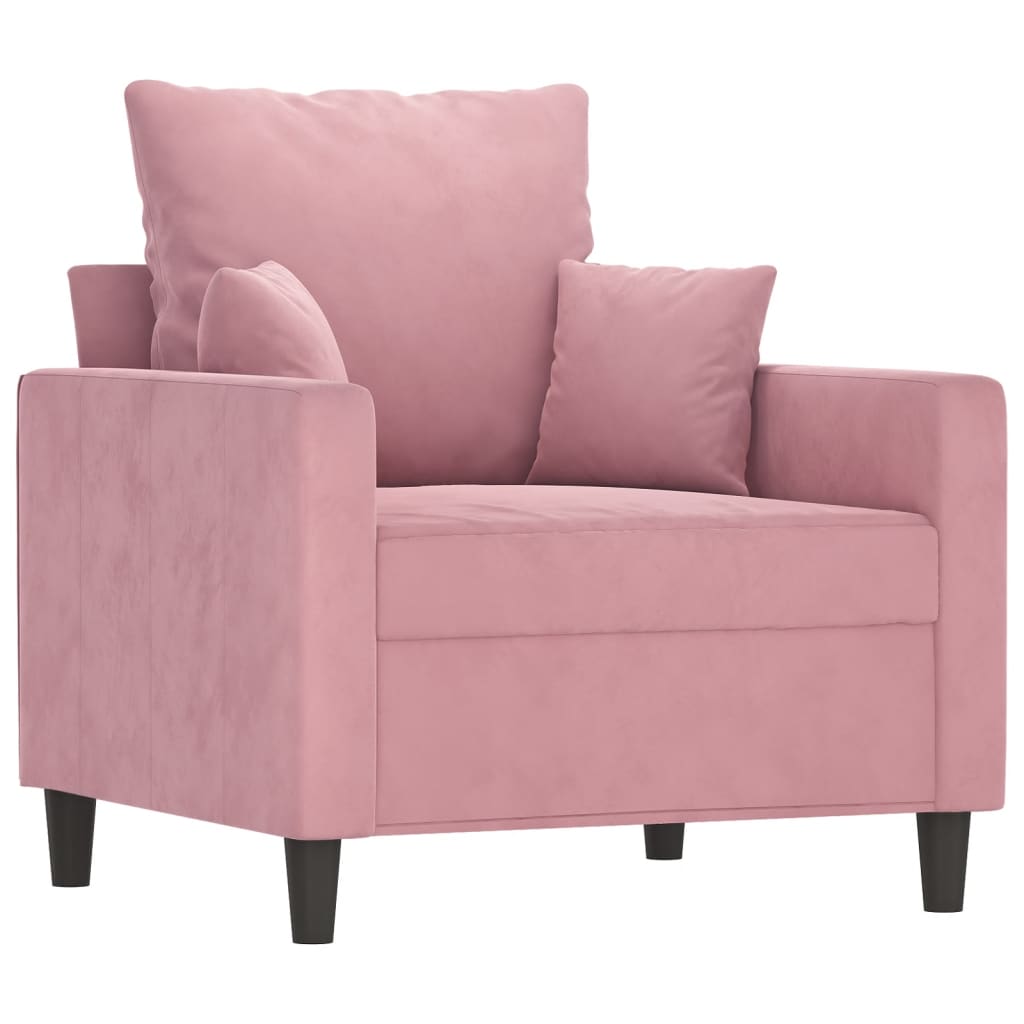 Ensemble de canapés 3 pcs avec coussins Rose Velours