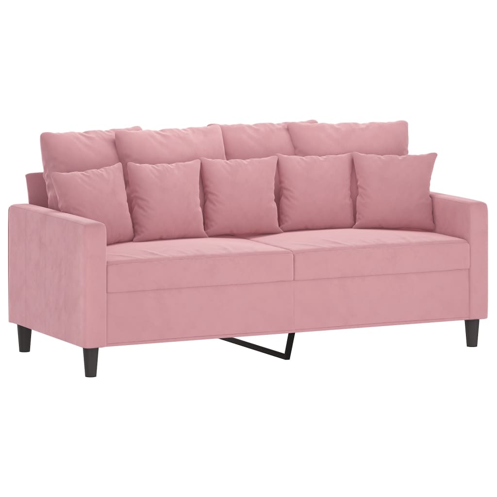 Ensemble de canapés 2 pcs avec coussins Rose Velours - XIOS