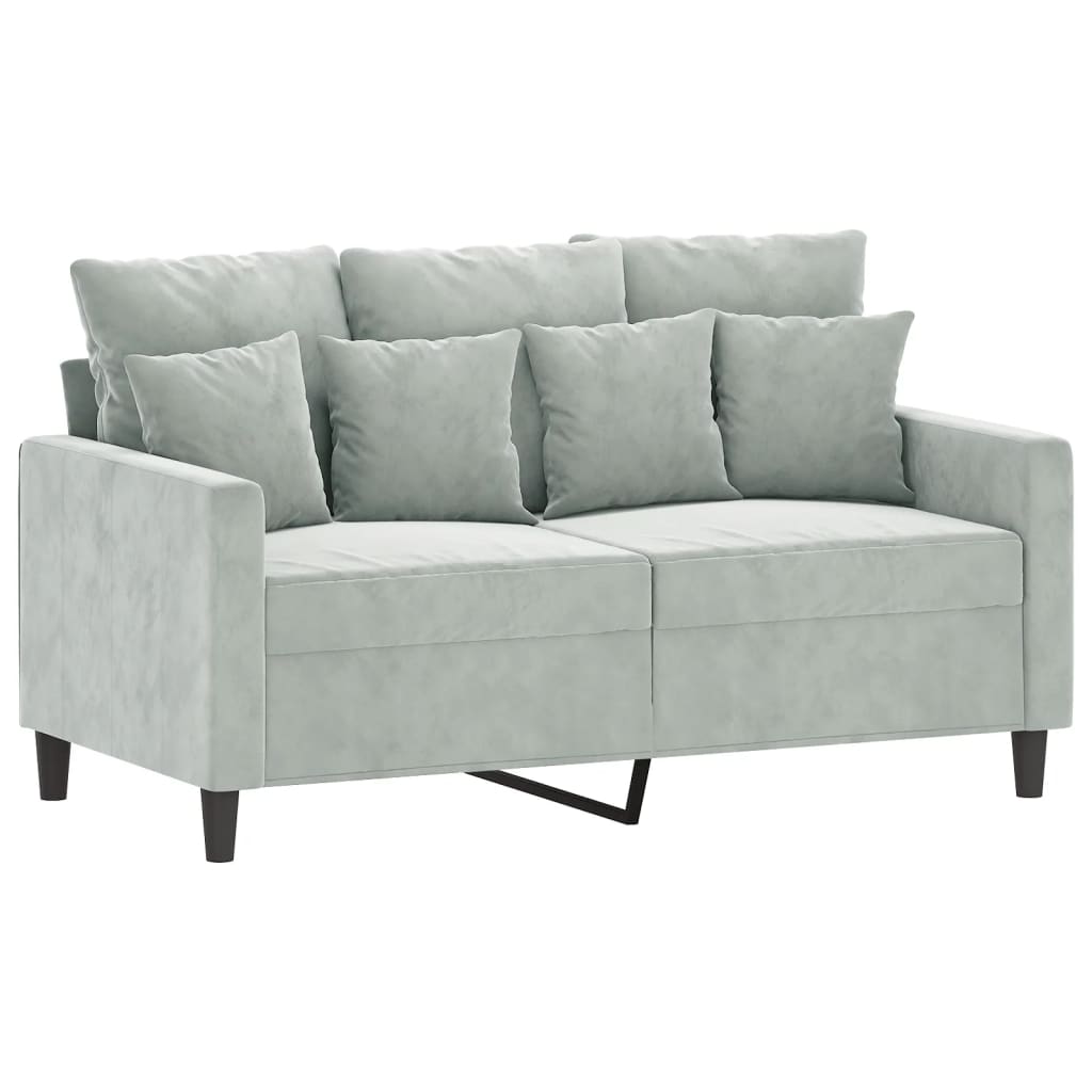 Ensemble de canapés 3 pcs avec coussins Gris clair Velours - XIOS