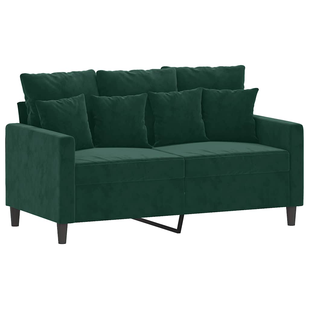 Ensemble de canapés 3 pcs avec coussins Vert foncé Velours - XIOS