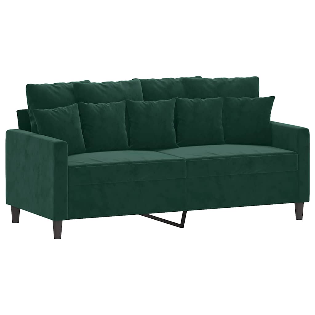 Ensemble de canapés 3 pcs avec coussins Vert foncé Velours - XIOS