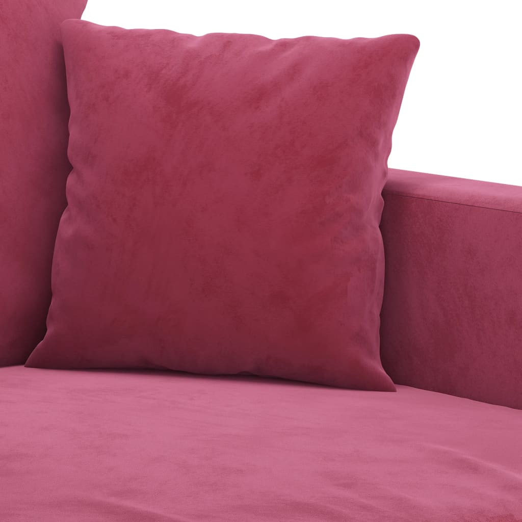 Ensemble de canapés 3 pcs avec coussins Rouge bordeaux Velours - XIOS
