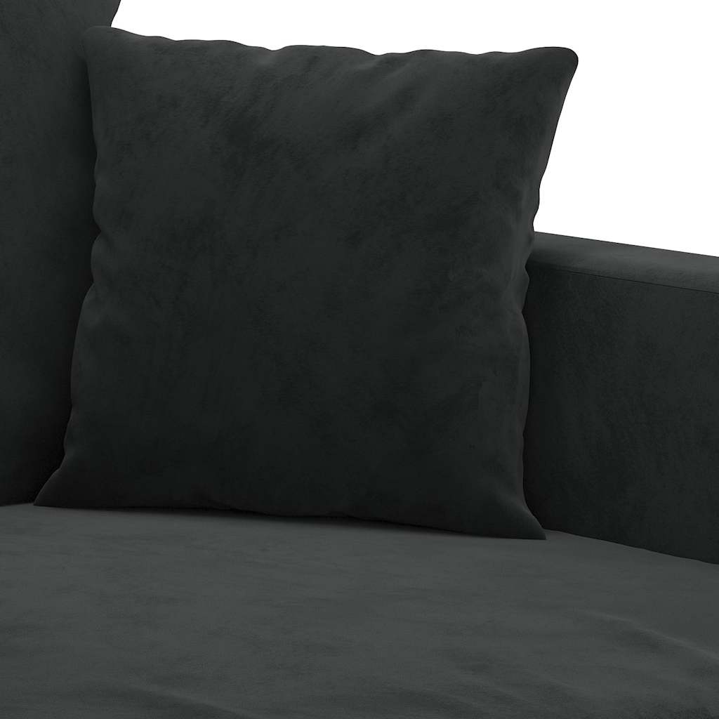 Ensemble de canapés 3 pcs avec coussins Noir Velours - XIOS