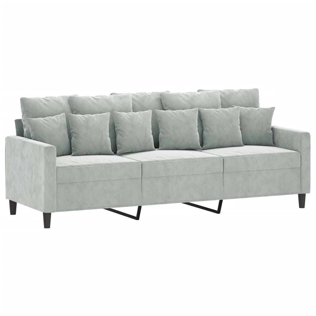 Ensemble de canapés 2 pcs avec coussins Gris clair Velours - XIOS