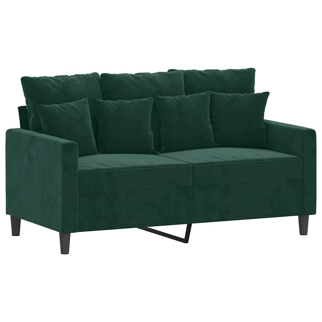 Ensemble de canapés 2 pcs avec coussins Vert foncé Velours - XIOS