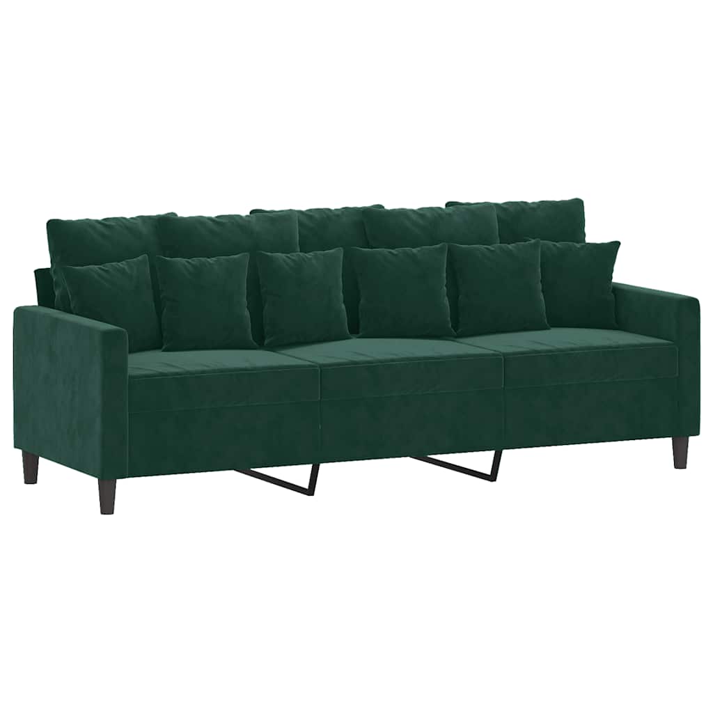 Ensemble de canapés 2 pcs avec coussins Vert foncé Velours - XIOS