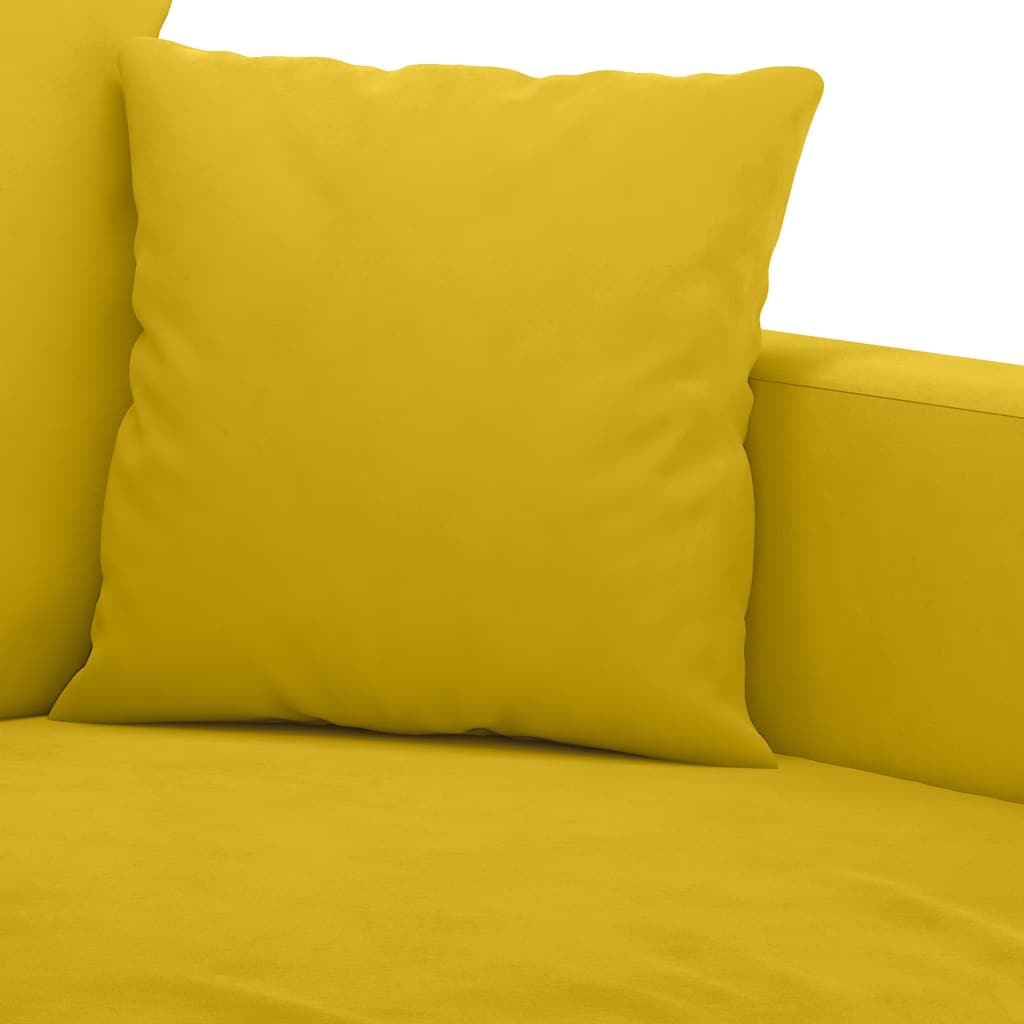 Ensemble de canapés 2 pcs avec coussins Jaune Velours - XIOS