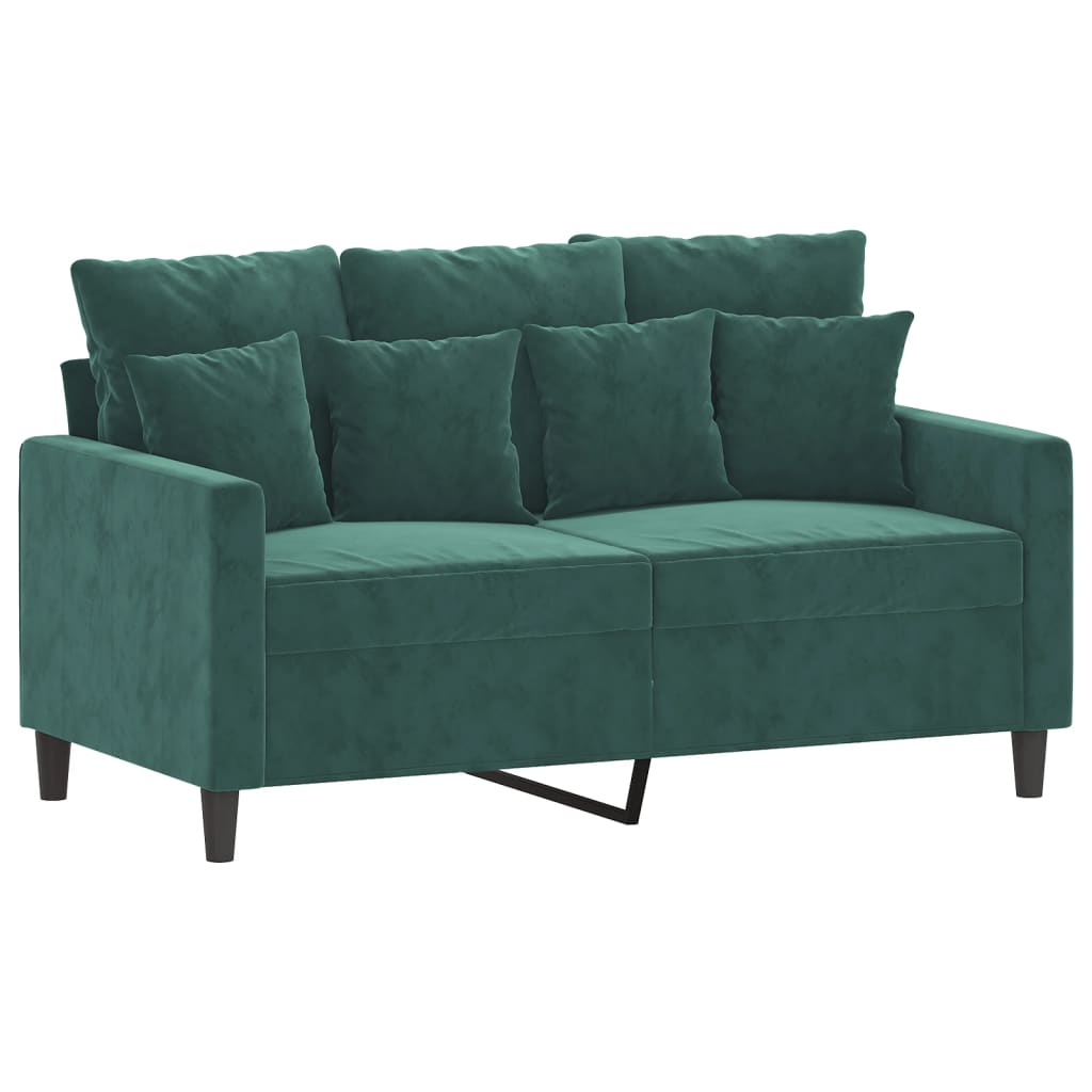 Ensemble de canapés 3 pcs avec coussins Vert foncé Velours