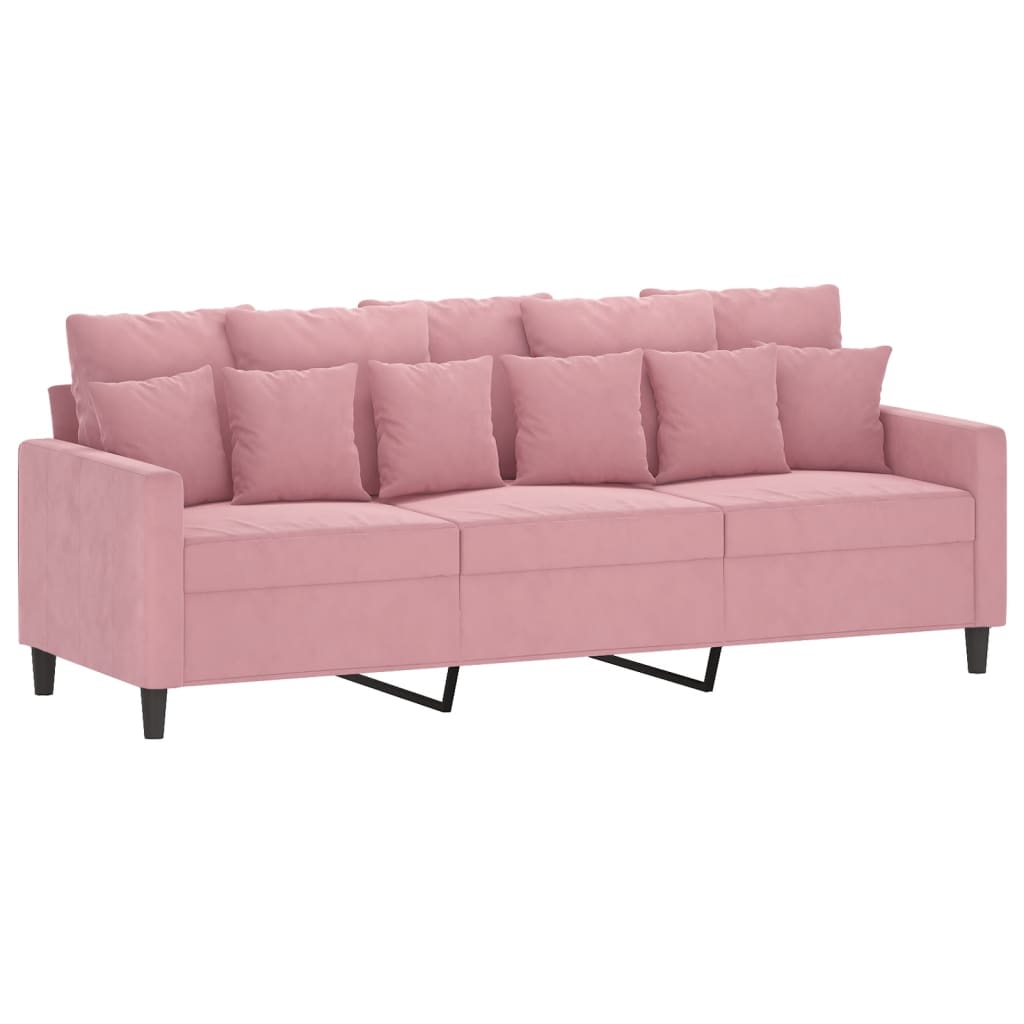 Ensemble de canapés 3 pcs avec coussins Rose Velours