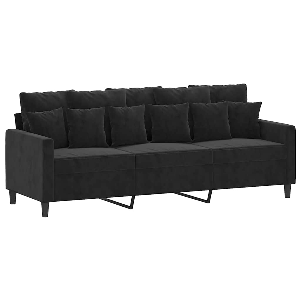 Ensemble de canapés 3 pcs avec coussins Noir Velours - XIOS