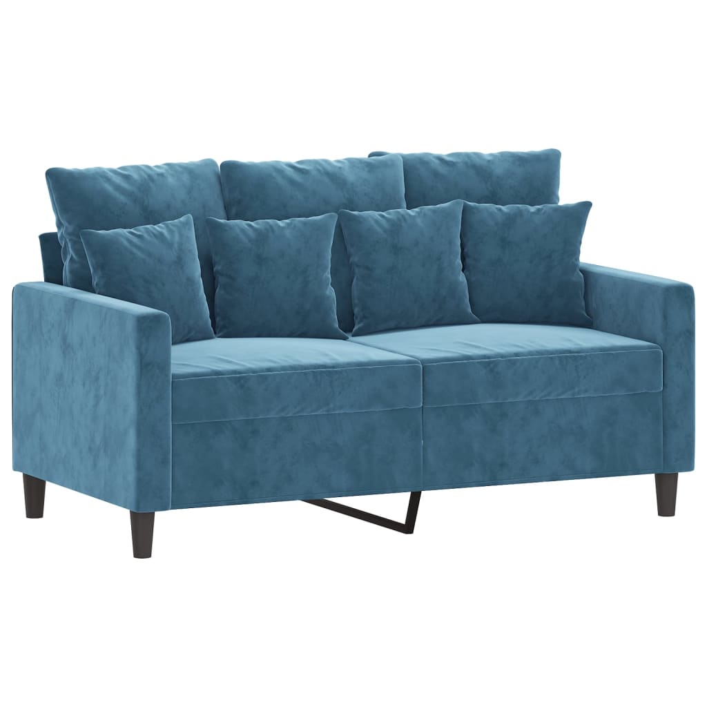 Ensemble de canapés 3 pcs avec coussins Bleu Velours - XIOS