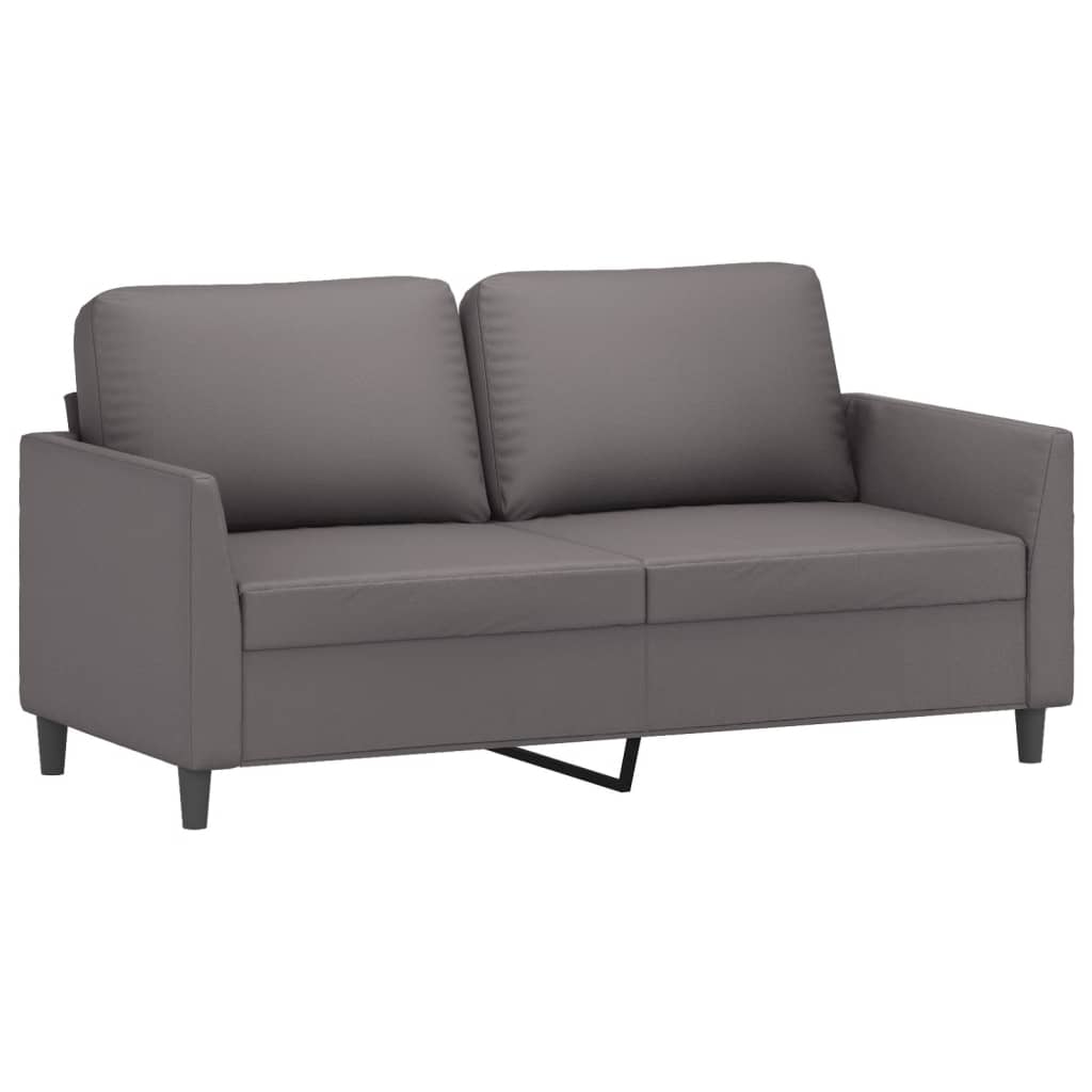 Ensemble de canapés 2 pcs avec coussins Gris Similicuir - XIOS