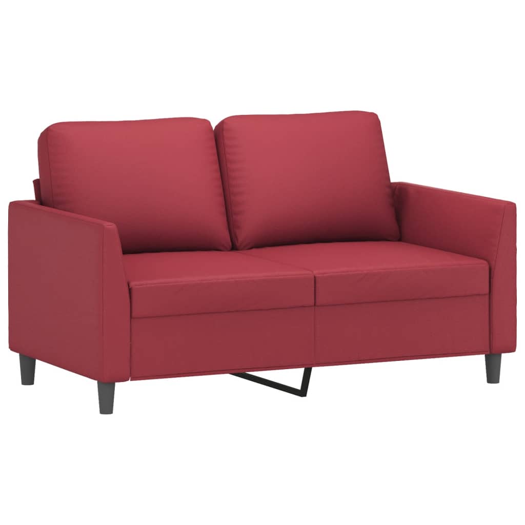Ensemble de canapés 2 pcs et coussins Rouge bordeaux Similicuir - XIOS
