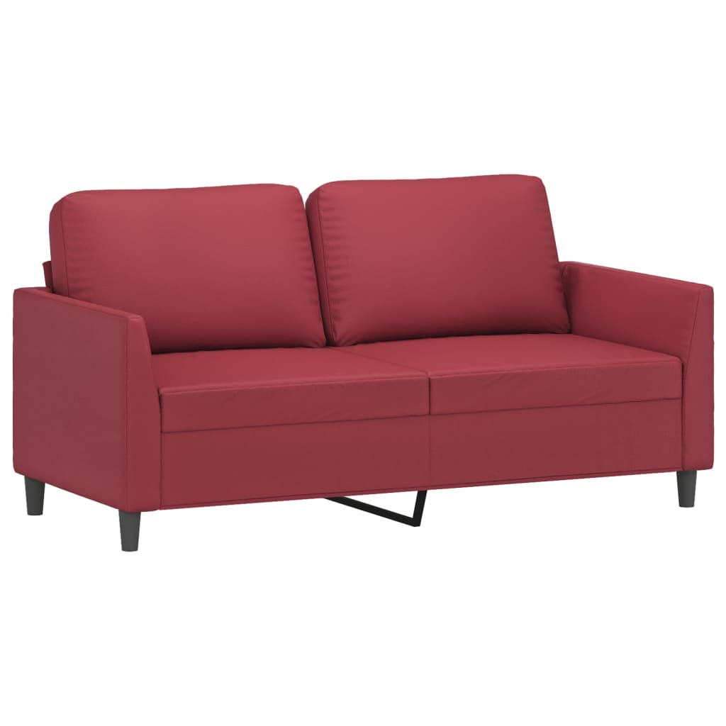 Ensemble de canapés 2 pcs et coussins Rouge bordeaux Similicuir - XIOS