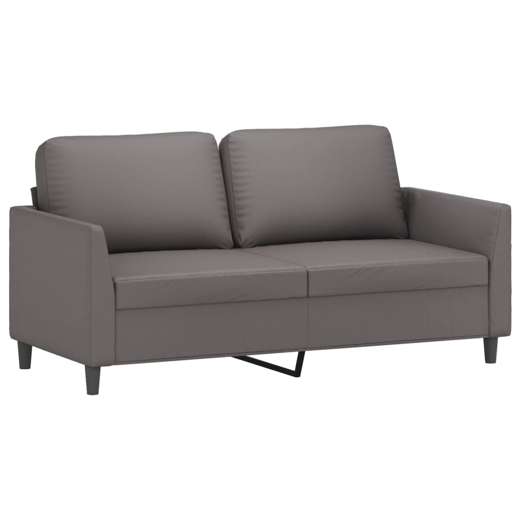 Ensemble de canapés 3 pcs avec coussins Gris Similicuir - XIOS