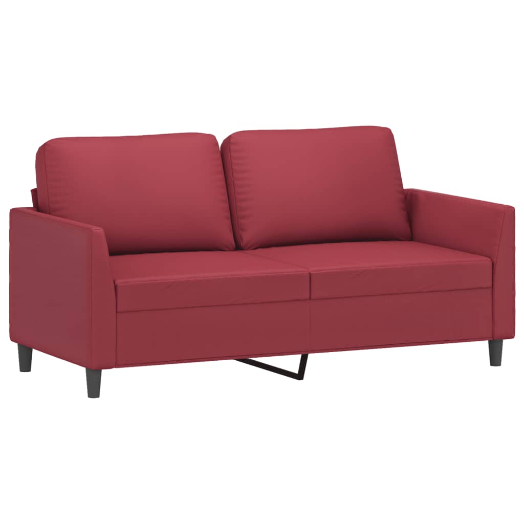 Ensemble de canapés 3 pcs et coussins Rouge bordeaux Similicuir - XIOS