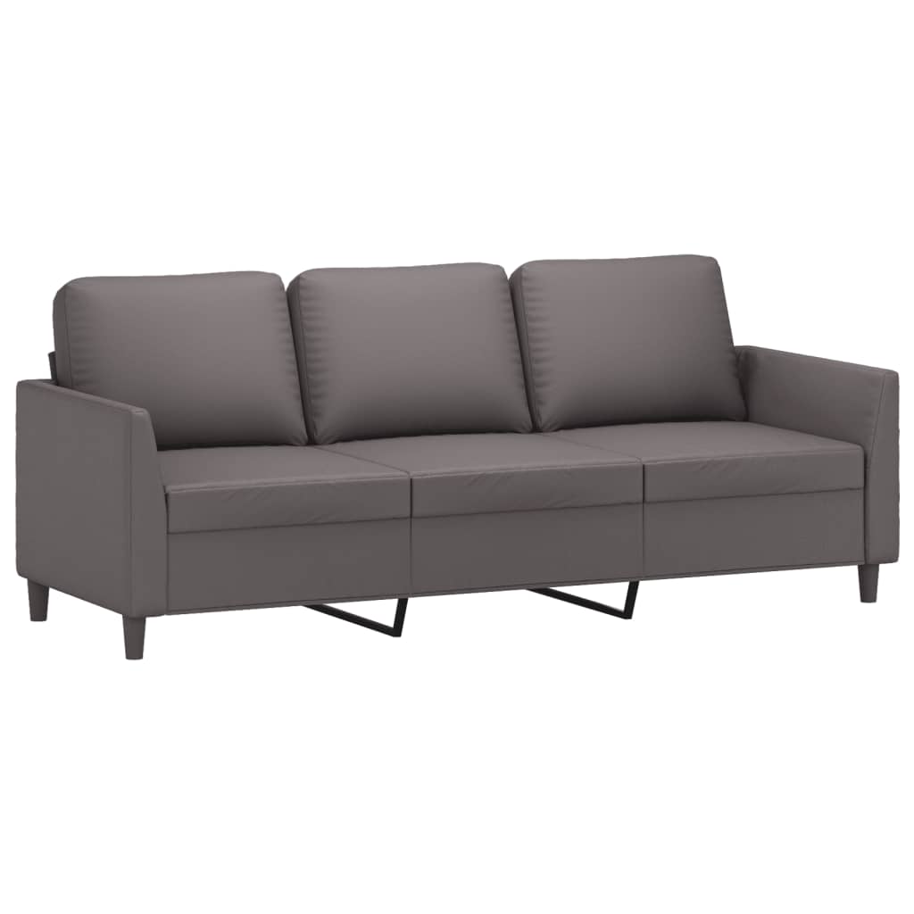 Ensemble de canapés 3 pcs avec coussins Gris Similicuir - XIOS