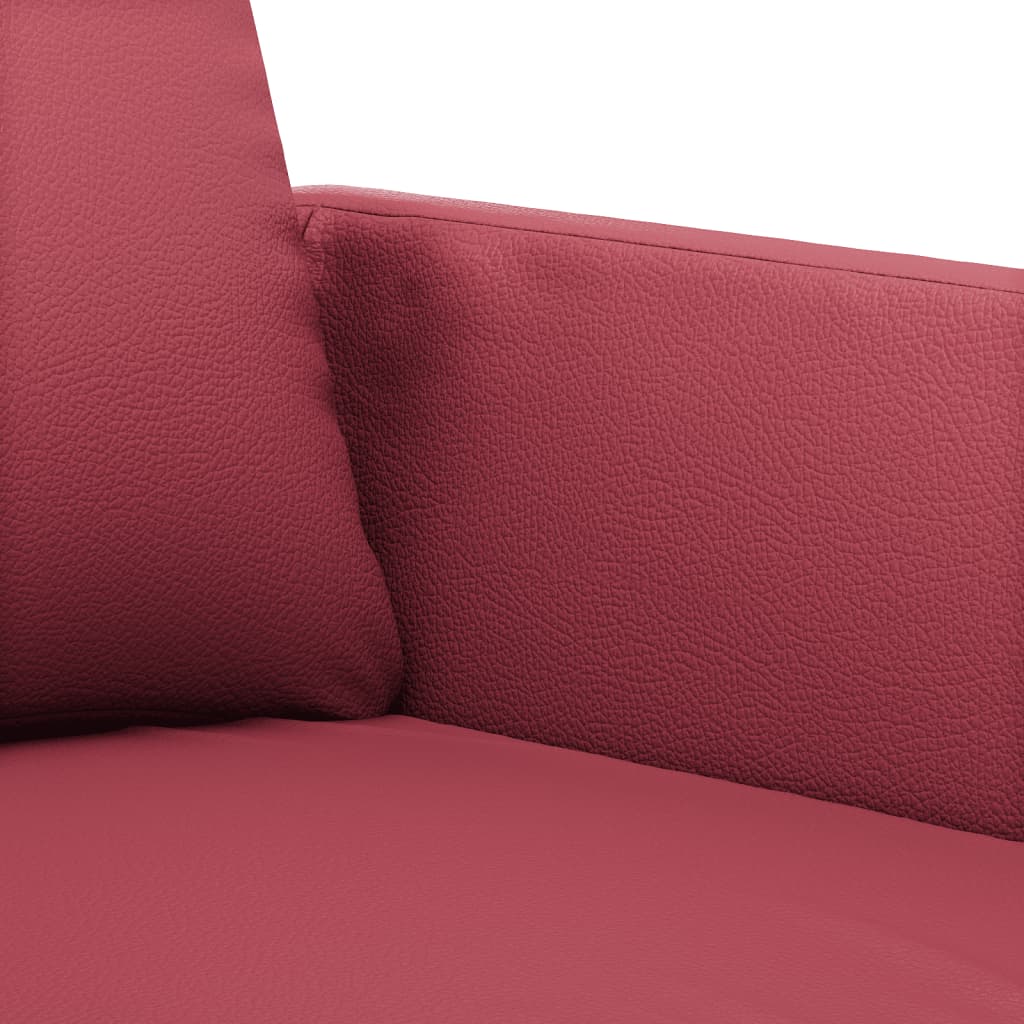 Ensemble de canapés 3 pcs et coussins Rouge bordeaux Similicuir - XIOS