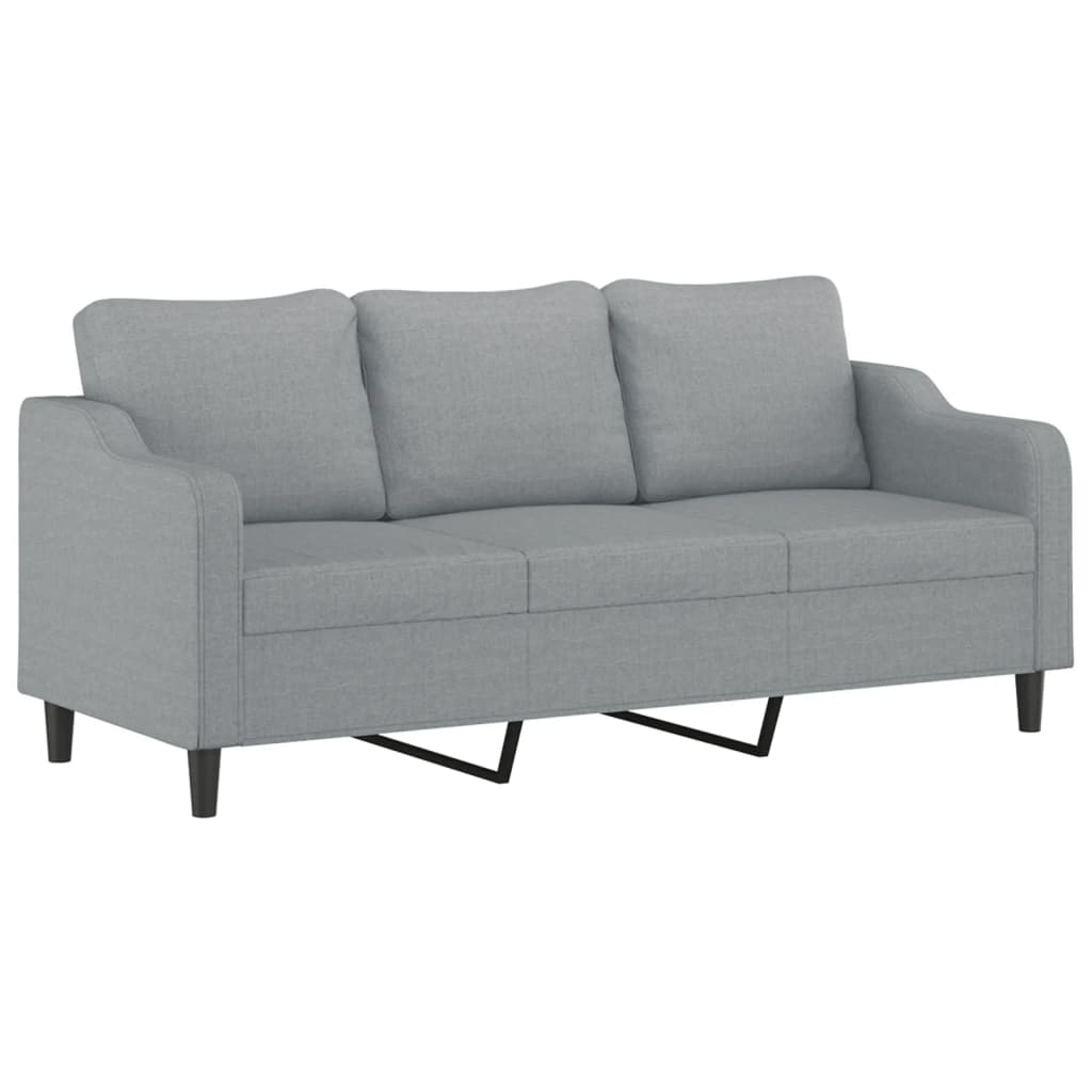 Ensemble de canapés 3 pcs avec coussins Gris clair Tissu - XIOS