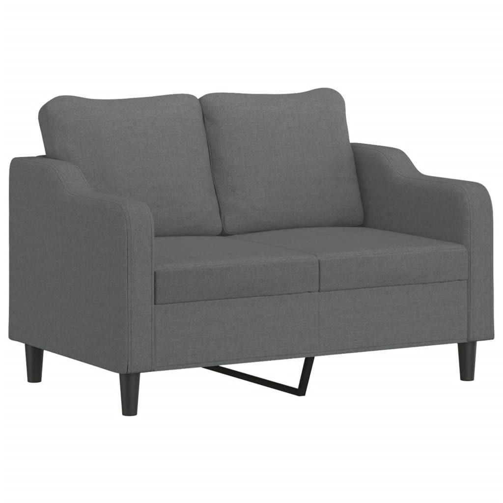 Ensemble de canapés 4 pcs avec coussins Gris foncé Tissu