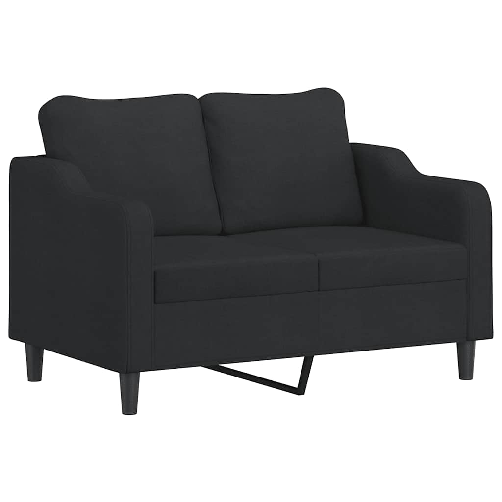 Ensemble de canapés 4 pcs avec coussins Noir Tissu