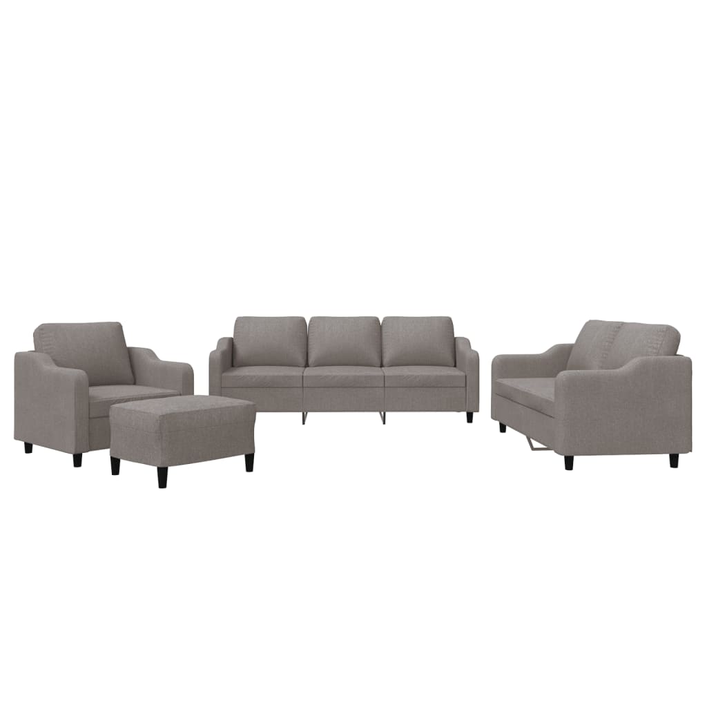 Ensemble de canapés 4 pcs avec coussins Taupe Tissu