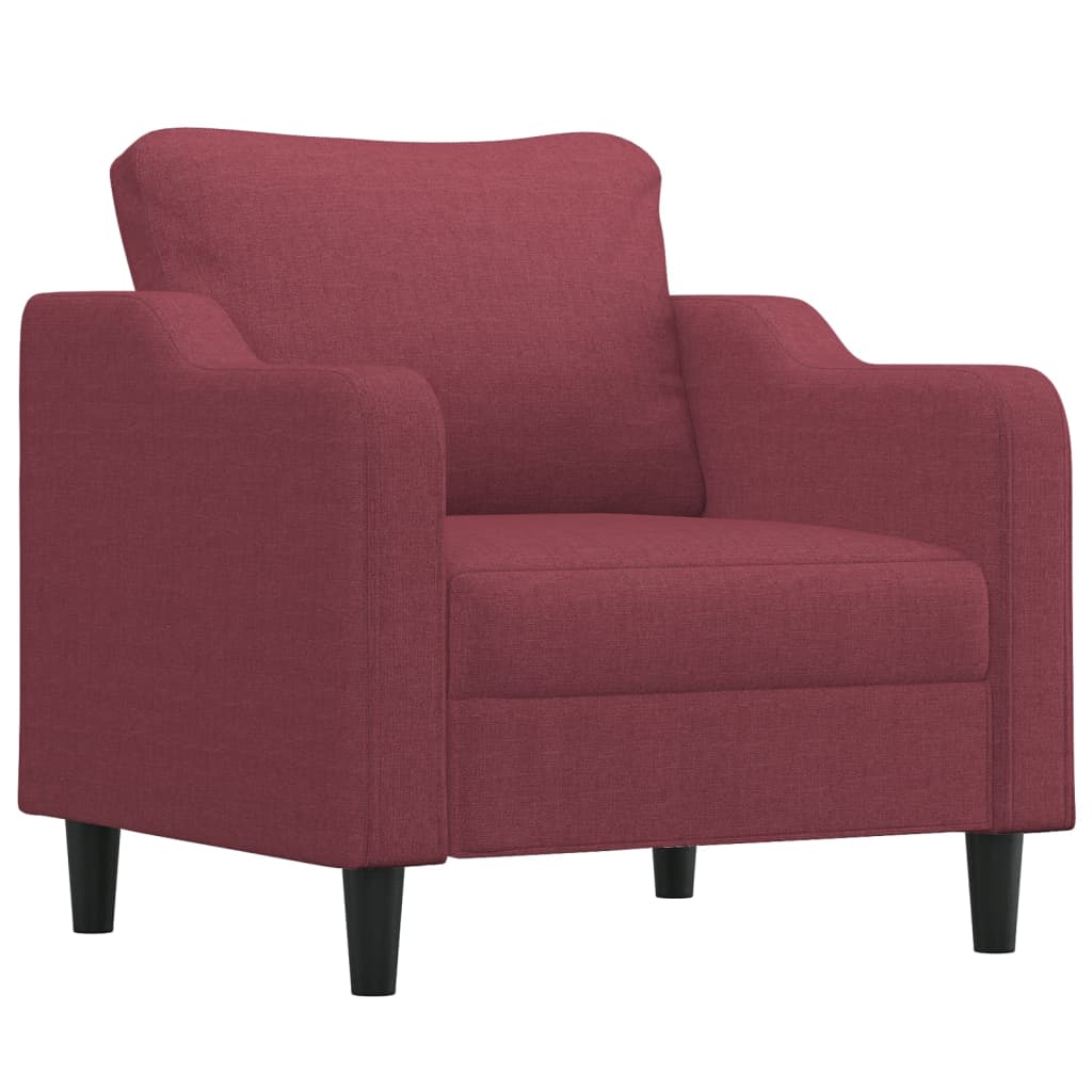 Ensemble de canapés 3 pcs avec coussins rouge bordeaux tissu - XIOS